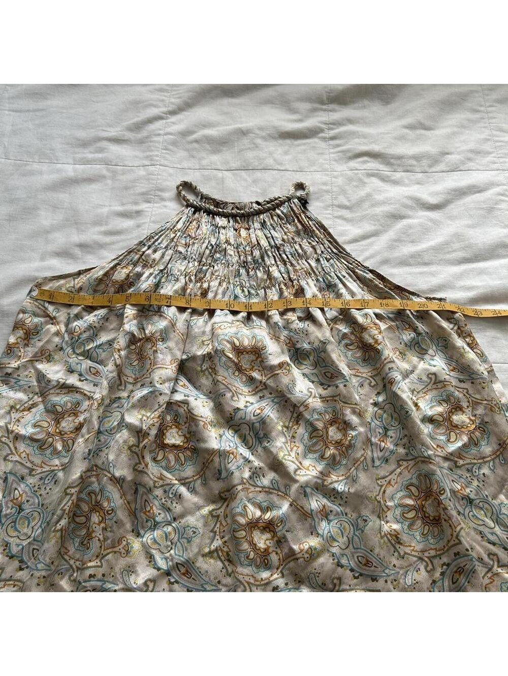 Zara Multicolor Silk Floral Paisley Mini Dress Twisted Strap Medium - Picture 8 of 8